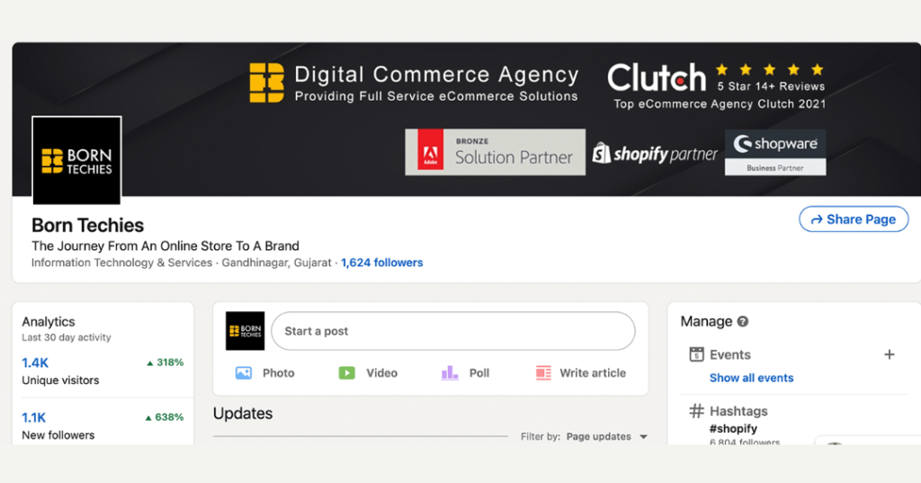 Showcase your brand page