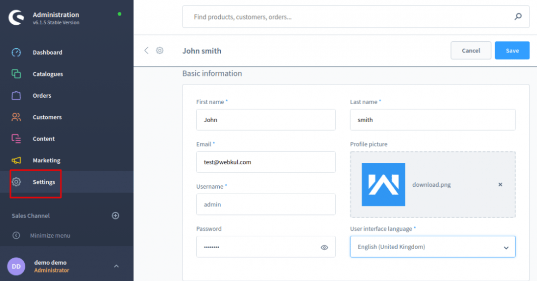 Shopware-Admin Easy-to-access-admin-panel