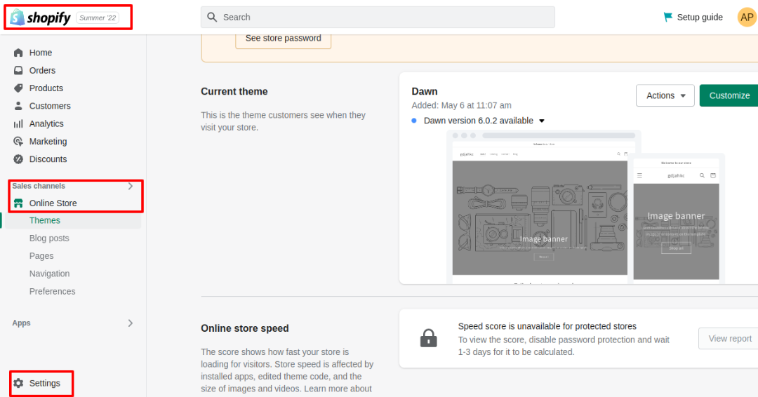 Shopify-Setting